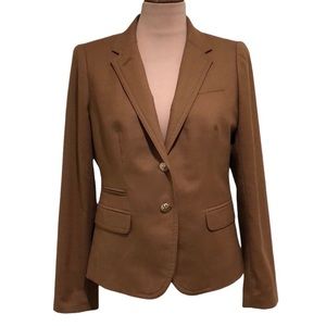 J Crew Schoolboy Blazer Size 8 Camel Brown Wool